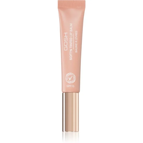 5711914179595-1-68fc8e0f2f127-1.webp Gosh, Soft'n Tinted, Lip Balm, 002, Nougat, SPF 15, 8 ml