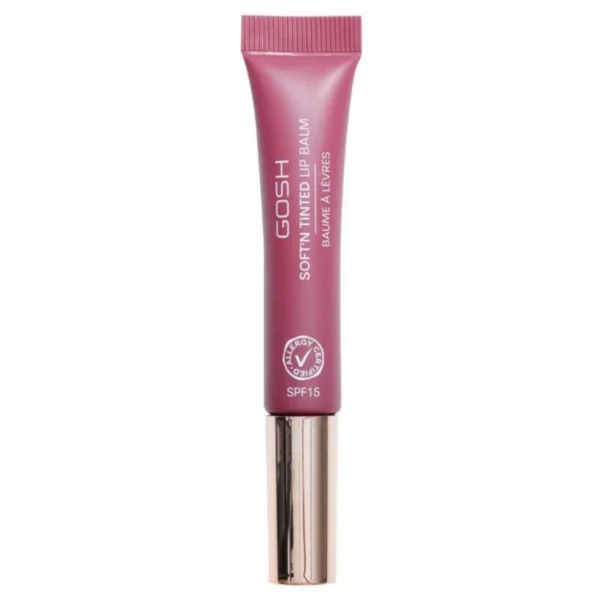 5711914188702-0-68fc8708e7f42-1.webp Gosh, Soft'n Tinted, Vegan, Hydrates, Lip Balm, 006, Berry, SPF 15, 8 ml
