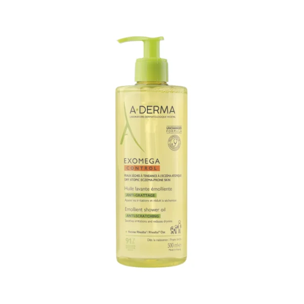 A-Derma, Exomega Control, Emollient, Shower Oil, For Very Dry To Atopic Sensitive Skin, 500 ml