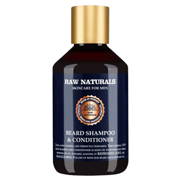 Raw Naturals, Beard Shampoo & Conditioner, 100% vegan, Beard Shampoo, Softness, 250 ml